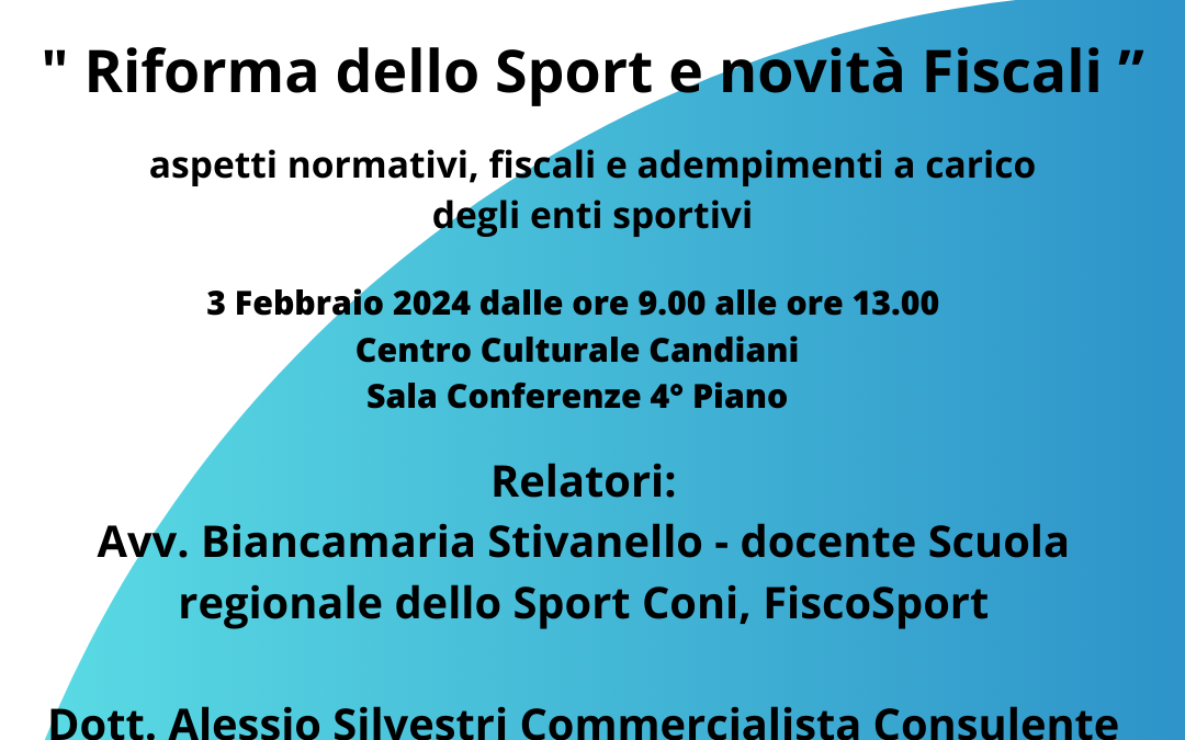 Venezia, convegno sulla riforma dello sport