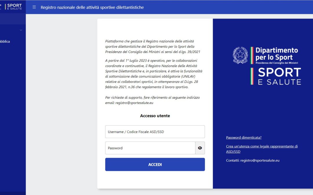 REGISTRO SPORT E SALUTE | Gestione designazioni e compensi dei direttori di gara