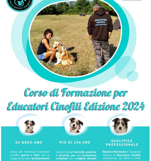 Cinofilia, corso per educatori cinofili