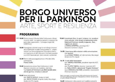 Lo sport, toccasana nelle cure per i malati di Parkinson: giornata di sensibilizzazione e studio con AiCS a Borgo Universo, ad Aielli
