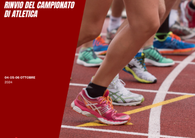 Atletica e atletica paralimpica, rinviato a ottobre il campionato nazionale AiCS
