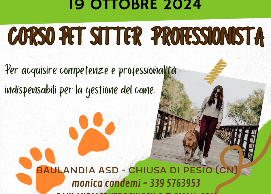 Cinofilia, corso per PET SITTER AiCS QUALIFICATO