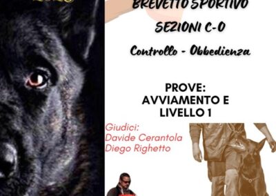 Cinofilia, 1° prova di campionato interregionale Brevetto sportivo