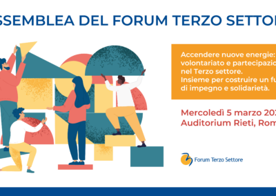Giovani e volontariato: il 5 marzo a Roma l’assemblea del Forum Terzo Settore