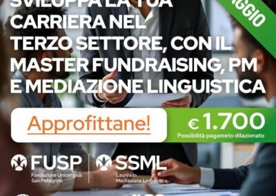 Formazione, AiCS collabora al Master Fups su Terzo Settore – Fundraising, project management e mediatore linguistico-culturale