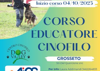 Cinofilia, corso per educatore cinofilo