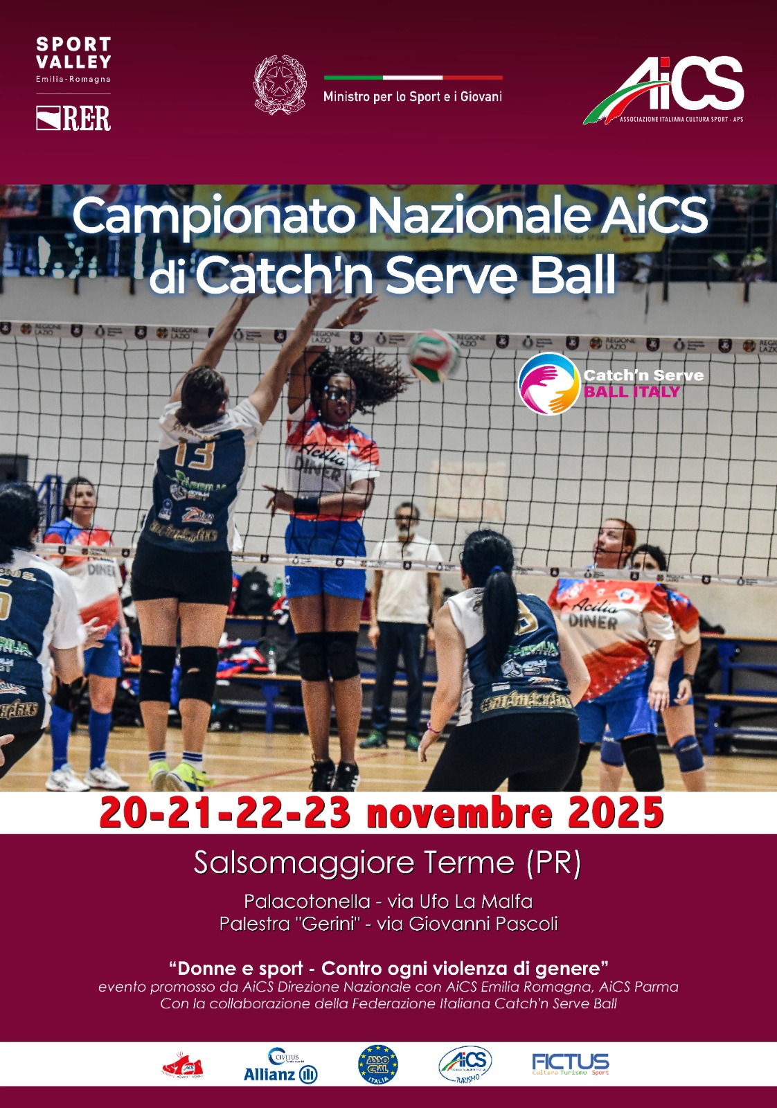 Campionato di Catch’n Serve Ball in mille a Salsomaggiore con il sostegno del Ministro dello Sport e della Regione Emilia Romagna