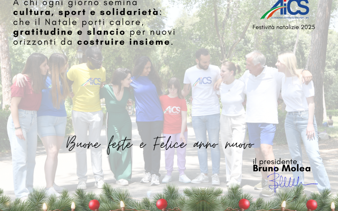 Festività natalizie 2025, gli auguri di AiCS