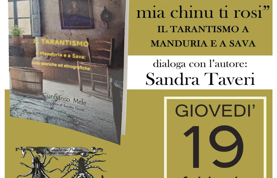 Taranto, a Biblioteca Letteralmente presentazione libro “Lu fazzulettu mia chinu ti rosi. Il tarantismo a Manduria e a Sava”