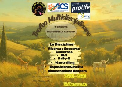 A Manciano il Trofeo multidisciplinare cinofilo: il 28 e 29 marzo la prima edizione del “Trofeo della Fattoria”