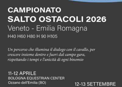 AiCS Equitazione, al via il Campionato interregionale di salto ostacoli 2026 tra Veneto ed Emilia-Romagna