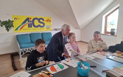 Il Ministro Abodi in visita ad AiCS Casa Italia Ucraina a Leopoli