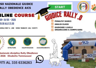 Cinofilia, al via il corso nazionale online per Giudice Rally Obedience AiCS