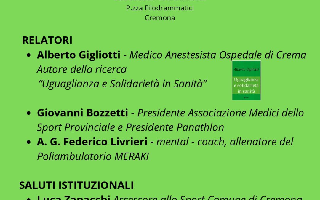 Sport e salute, a Cremona AiCS apre il confronto su medicina sportiva e benessere mentale