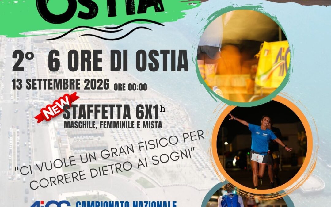 Ultramaratona, la “6 ore di Ostia” sarà Campionato nazionale AiCS 2026