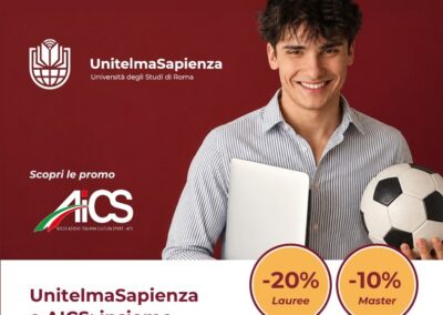 AiCS e UnitelmaSapienza, il dettaglio degli sconti per la formazione universitaria di soci e loro familiari